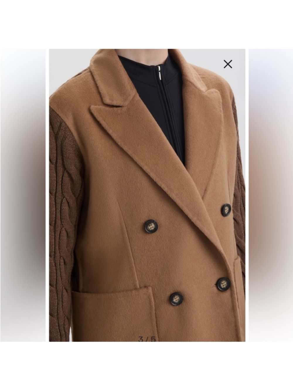 HUNTER Wool Blend Double Breasted Knit Sleeve Jacket NWT Size M - Picture 8 of 10